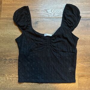 Black Ruched Women's Top